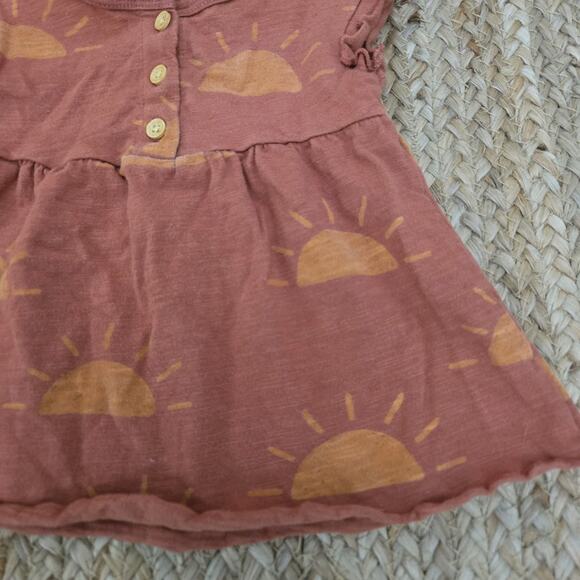 Little Co. Lauren Conrad Henley Dress Sun Print 3mos Bohemian - Picture 3 of 5